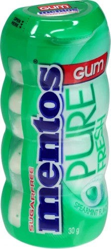Mentos Pure Fresh Spearmint Flavour Sugarfree Gum 10 x 30g