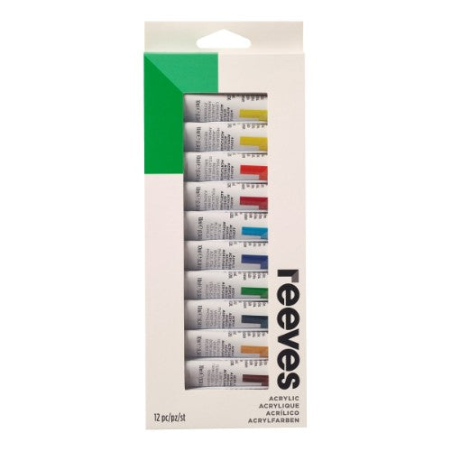 Reeves Artists' Acrylic Colour Sets - 12 x 10ml Tubes