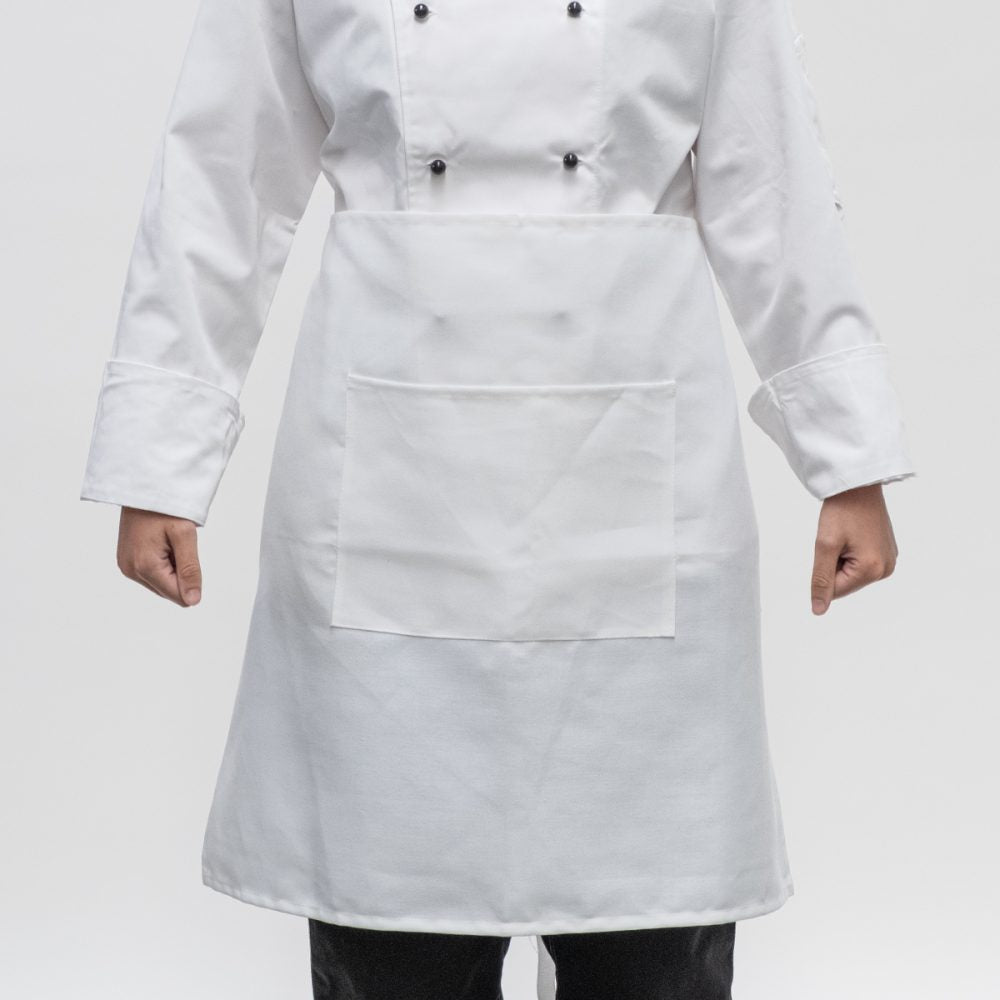 Waist Apron - Caress with Pocket 72cm (White)