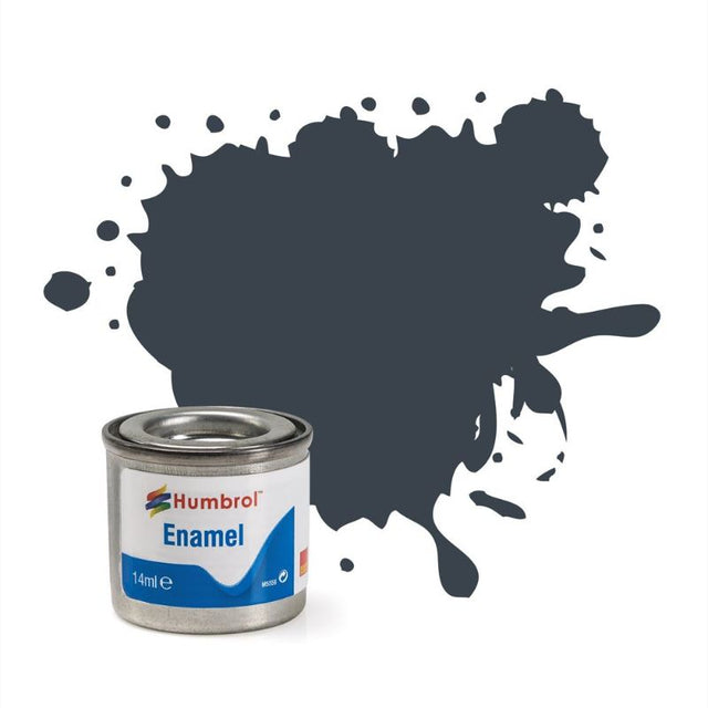 Set of 6 Humbrol Dark Grey Matt Enamel Paint tinlets, perfect for smooth finishes on various surfaces.