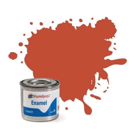 Set of 6 Humbrol Red Brown Matt Enamel Paint, 14ml tinlets for smooth, even finishes on various surfaces.