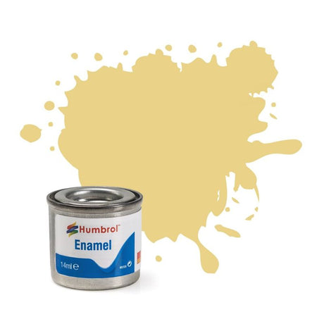 Set of 6 Humbrol Cream Matt Enamel Paints in 14ml tins, perfect for a smooth finish on various surfaces.