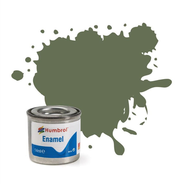 Set of 6 Humbrol Marine Green Matt Enamel Paint tins, 14ml each, ideal for diverse modeling surfaces and projects.