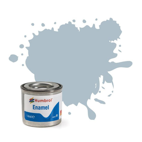 Set of 6 Humbrol US Ghost Grey Satin Enamel Paint tins, ideal for smooth finishes on various surfaces.