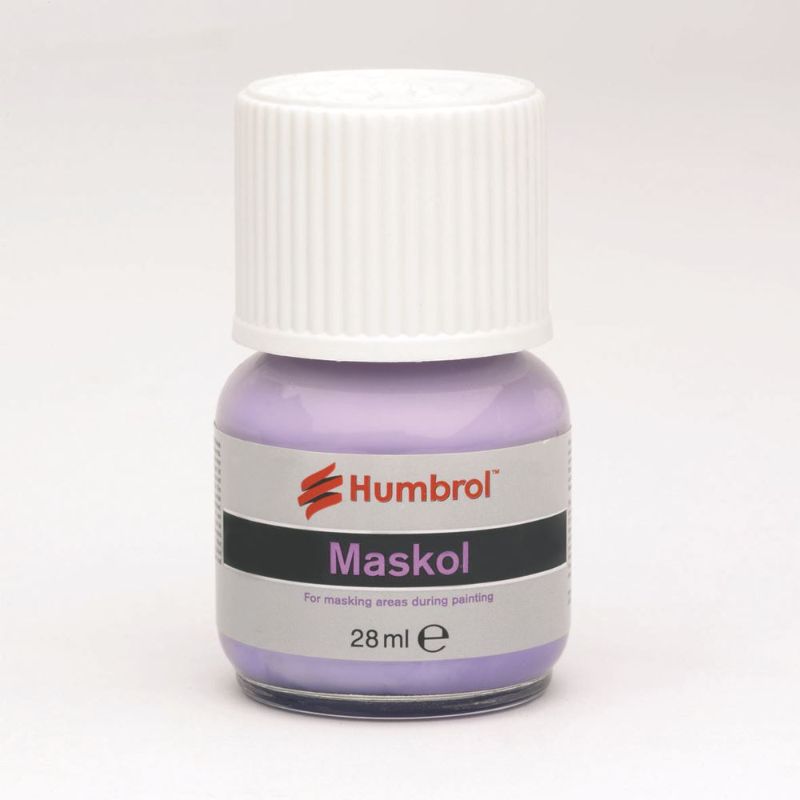 Humbrol Maskol Mask in 28ml, perfect for precision masking on models and crafts, ensuring sharp, clean paint edges.