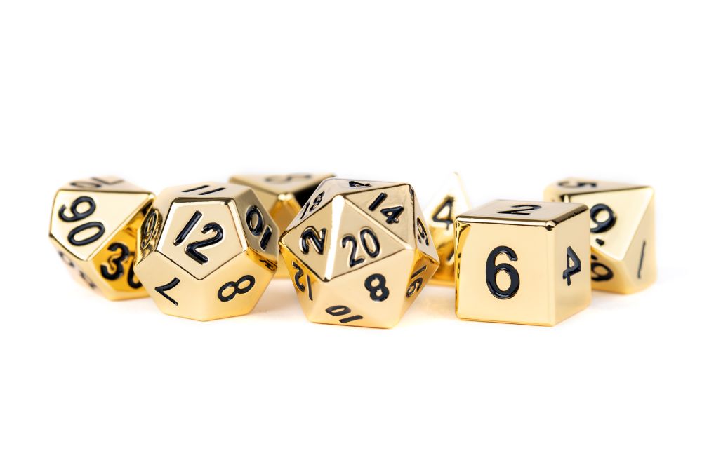 Fanroll: 16mm Metal Polyhedral Dice Set: Gold