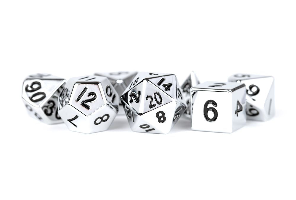 Fanroll: 16mm Metal Polyhedral Dice Set: Silver