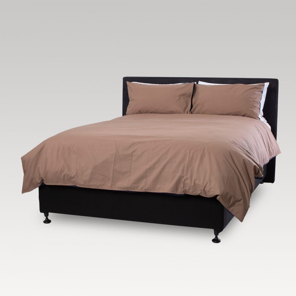 King Single Duvet Cover - - Weavers Premium (Navy/Taupe)