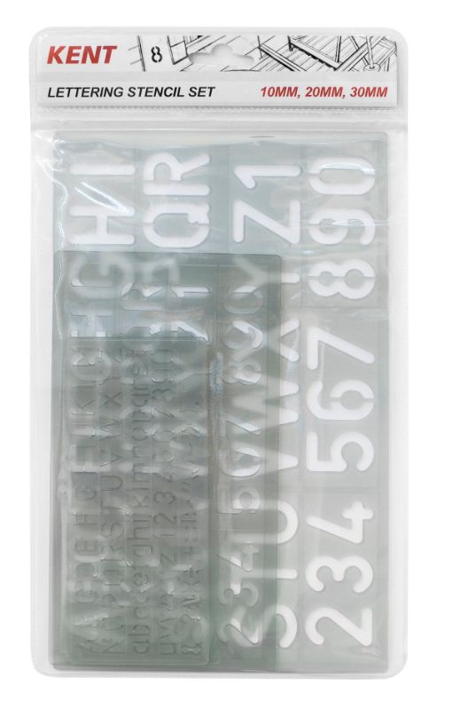 Kent Lettering Stencil Set 3 - 10mm, 20mm, 30mm