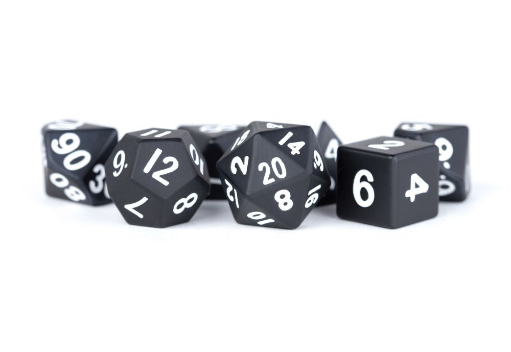 Fanroll: 16mm Metal Polyhedral Dice Set: Black