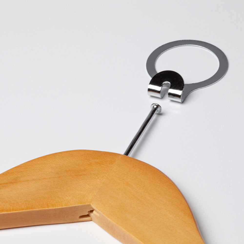 Coat Hanger with Skirt Clips - Pilferproof Wooden (Single)