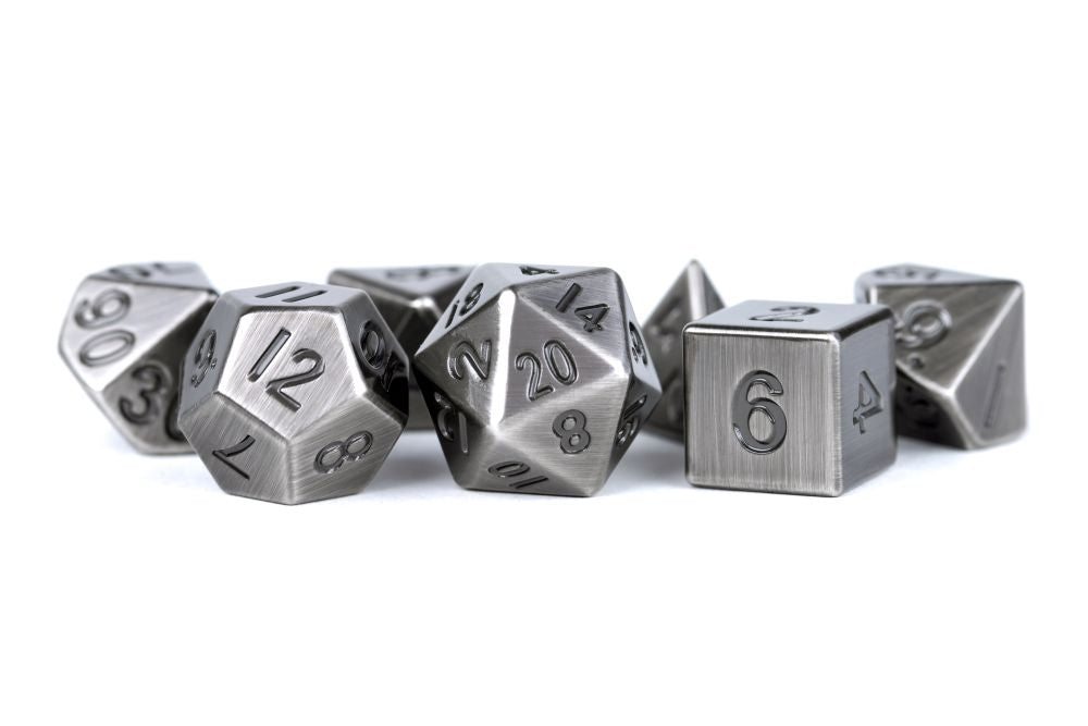Fanroll: 16mm Metal Polyhedral Dice Set: Antique Silver