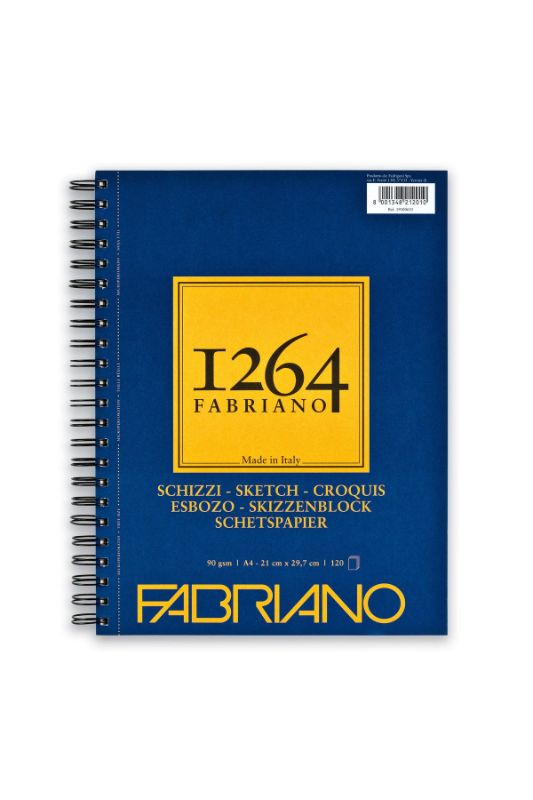 Fabriano 1264 Sketch Pad Spiral (Short Side) 90gsm A5 60 Sheets