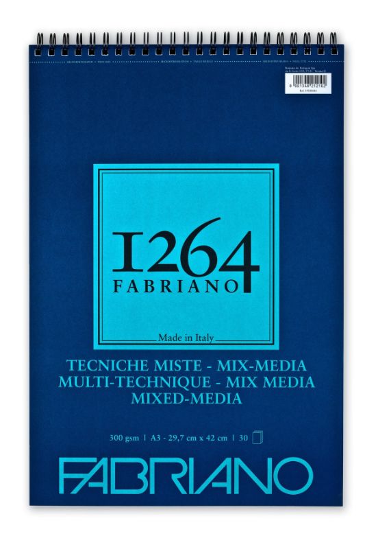 Fabriano 1264 Wc 25% Cotton Spiral Cp 300gsm A4 30 Sheets