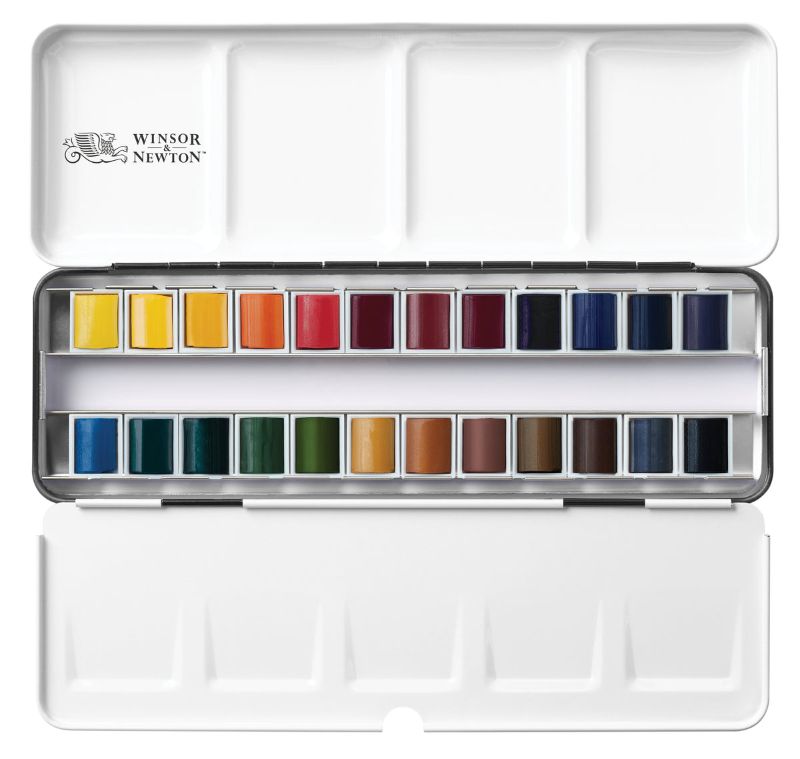 Winsor & Newton Professional Watercolour Complete Travel - Tin of 24 Half Pans