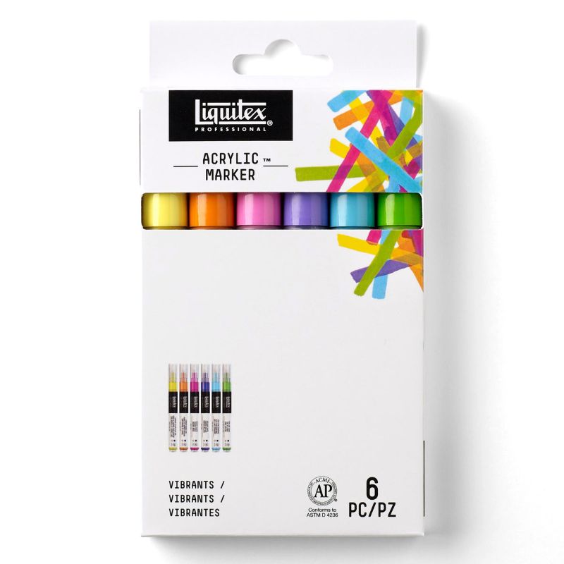 Liquitex Acrylic Markers Vibrant 2-4mm Chisel - Set of 6