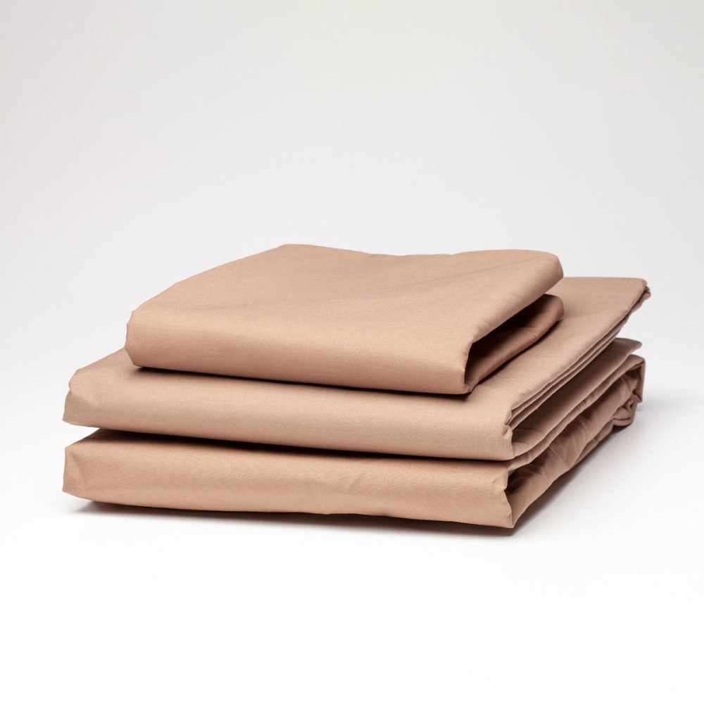 Weavers 220TC Premium Sheeting Fitted Taupe - Short Skirt Single