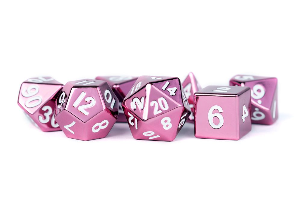 Fanroll: 16mm Metal Polyhedral Dice Set: Pink