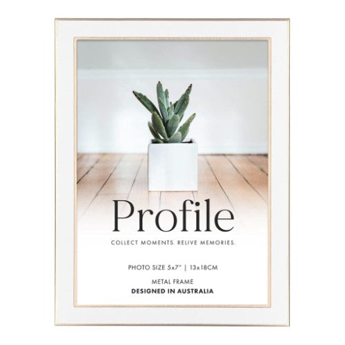 Profile - Eternal White/Rose Gold Metal Photo Frame - 4x6in (10x15cm)