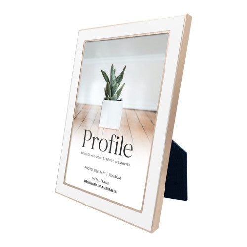 Profile - Eternal White/Rose Gold Metal Photo Frame - 4x6in (10x15cm)