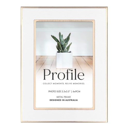 Profile - Eternal White/Rose Gold Metal Photo Frame - 4x6in (10x15cm)
