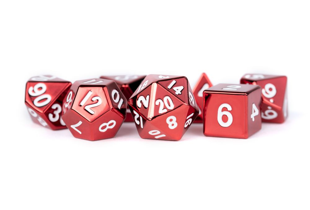 Fanroll: 16mm Metal Polyhedral Dice Set: Red
