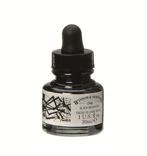 Winsor & Newton Drawing Inks Larger Bottles - Black (Indian Ink)
