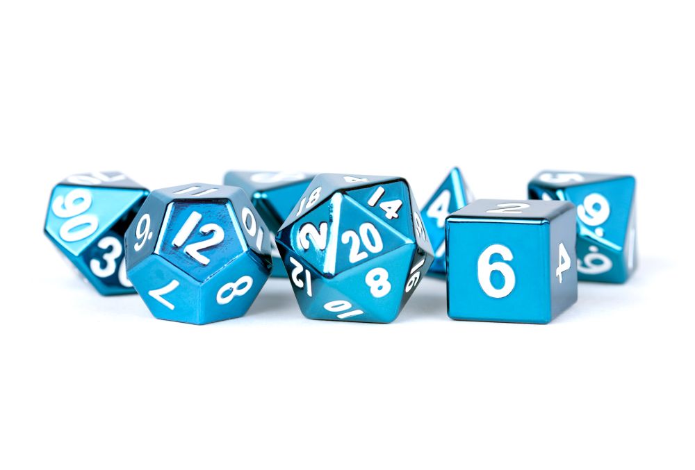 Fanroll: 16mm Metal Polyhedral Dice Set: Blue