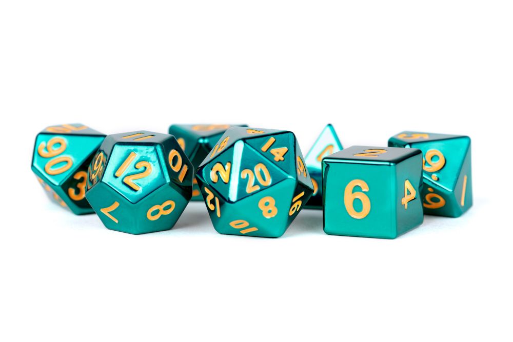 Fanroll: 16mm Metal Polyhedral Dice Set: Turquoise