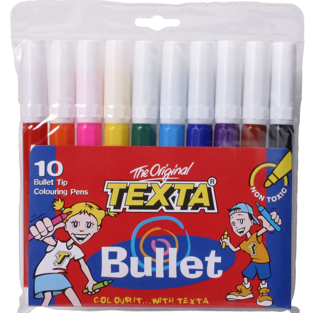 Texta Bullet Tip Colouring Marker Wallet 10