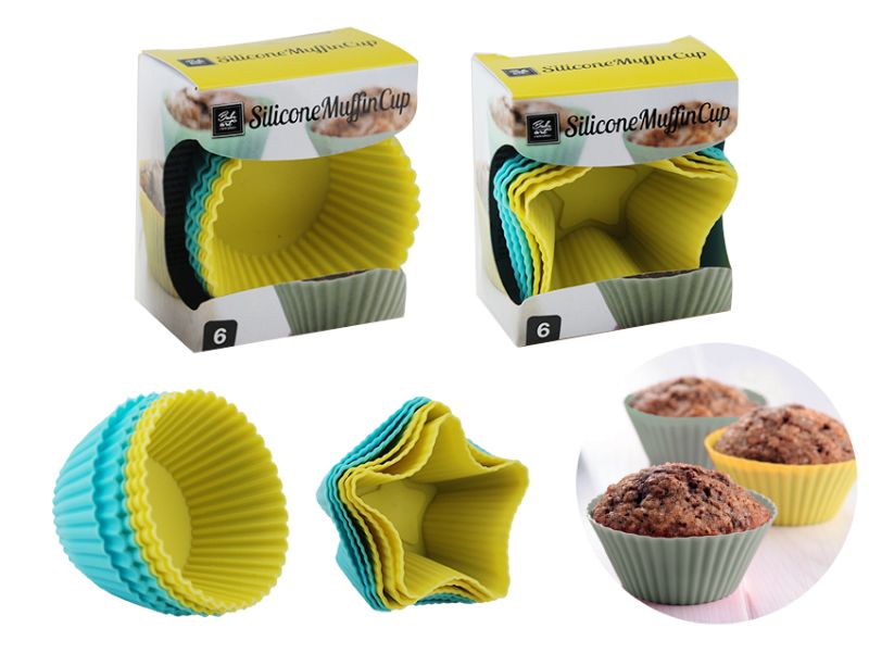 Silicone Muffin Cup - BakeArt Asstd 6pcs (24 Packs)