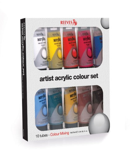 Reeves Artists' Acrylic Colour Sets - 10 x 75ml Tubes