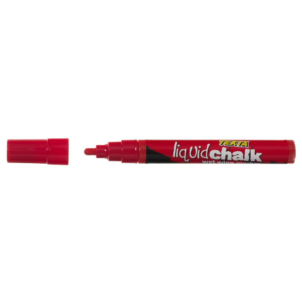Texta Liquid Chalk Marker Bullet Wet Wipe Red