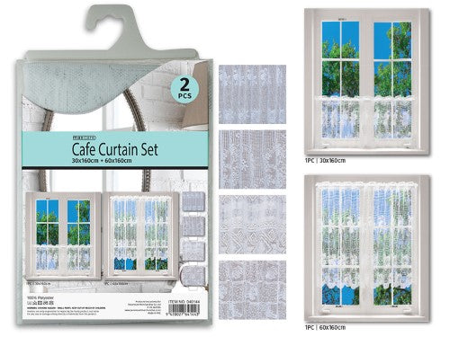 2pc Cafe Curtain Set - Maxcare (24 Sets)