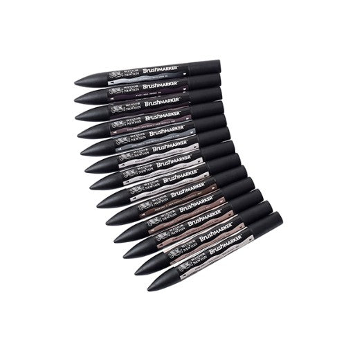 Winsor & Newton BrushMarkers Sets - Set 12 Greys