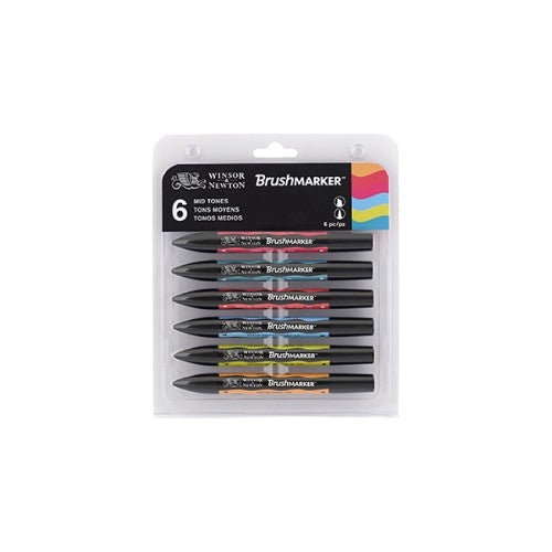 Winsor & Newton BrushMarkers Sets - Set 6 Mid Tones