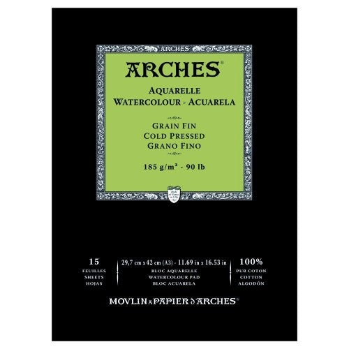 Arches Water Colour Pads - Cold Pressed 185gsm A3