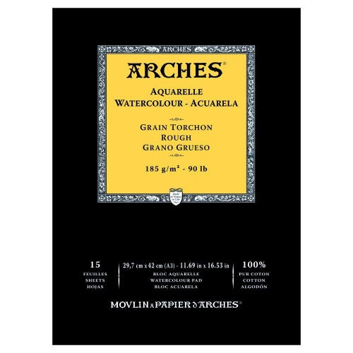 Arches Water Colour Pads - Rough 185gsm A3