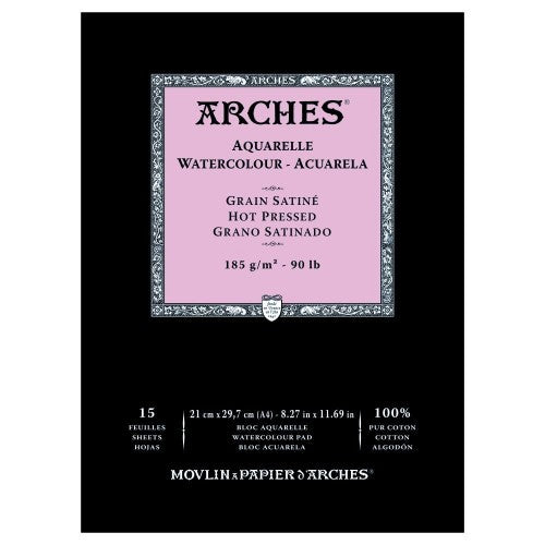 Arches Water Colour Pads - Hot Pressed 185gsm A4