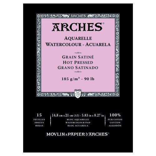 Arches Water Colour Pads - Hot Pressed 185gsm A5