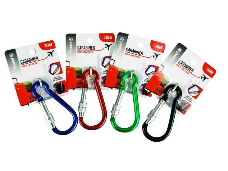 Carabiner Turn n Lock - 74mm Colour Assorted (24 Units)