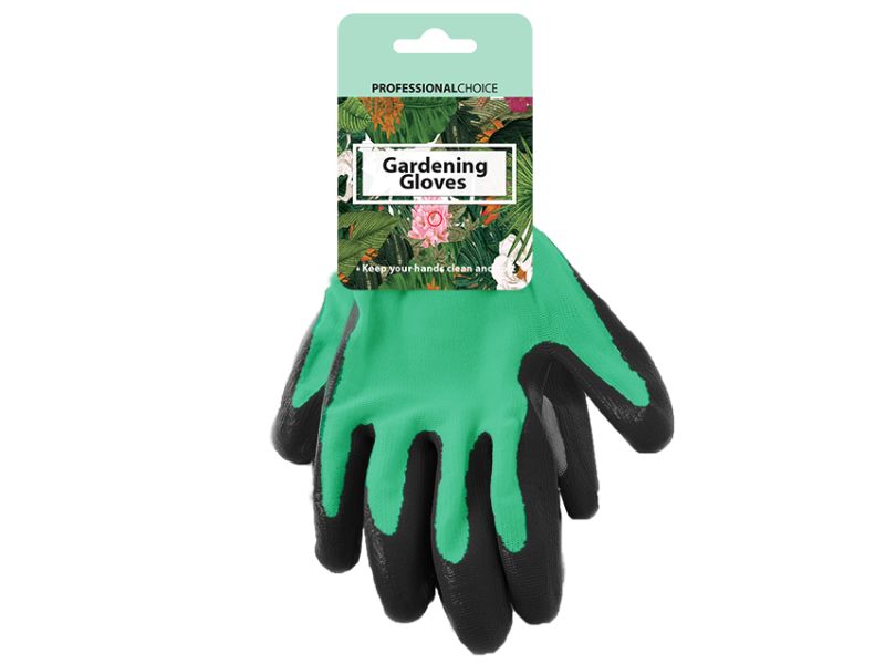 Kids Gardening Gloves - Green Backing (12 Pairs)