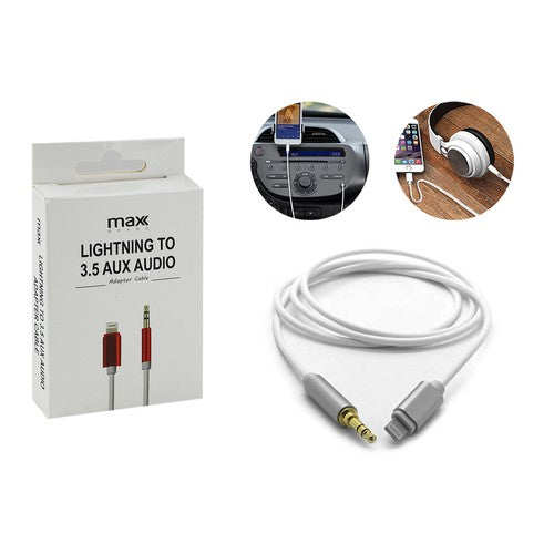 iPhone Lightning to 3.5mm AUX Audio Cable - Max Brand (Set of 24)