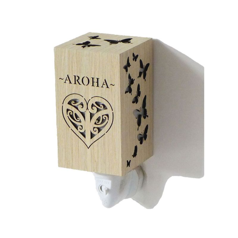 Aroha Wood Grain Plug In Night Light