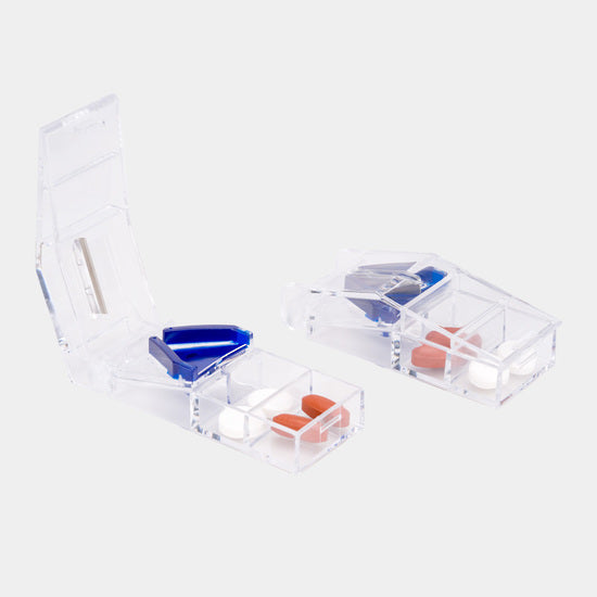 Daily-Med Clear tablet cutter with storage