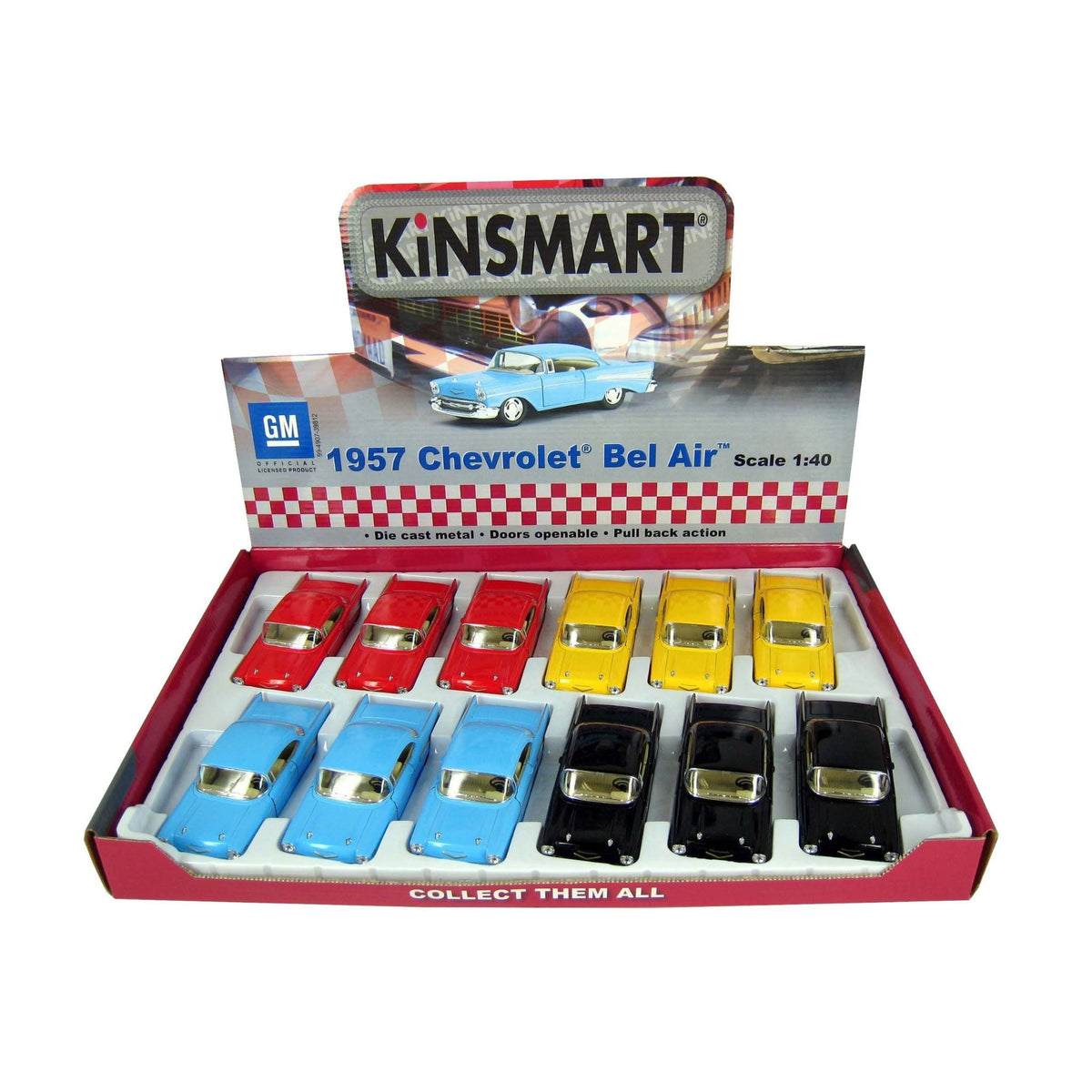 1957 Chevrolet Bel Air Car Display - 12pcs