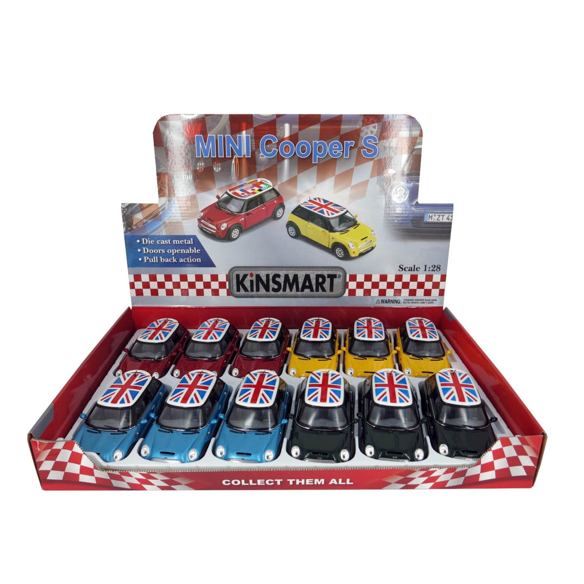 Mini Cooper S w/ UK flag printing Car Display - 12pcs