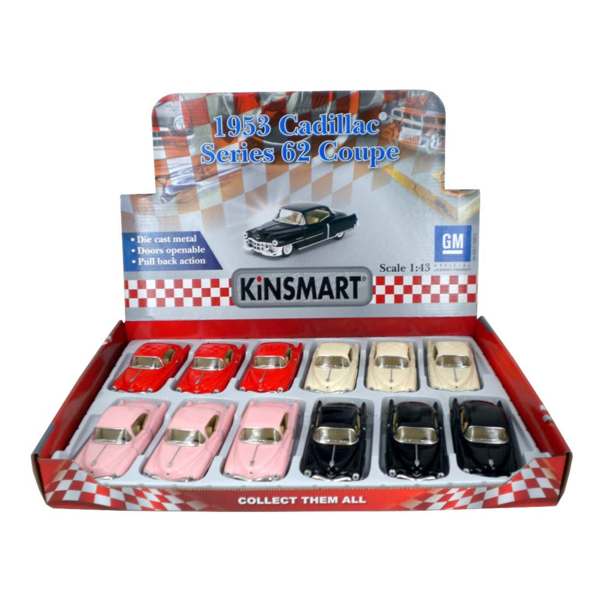 1953 Cadillac Series 62 Coupe Car Display - 12pcs