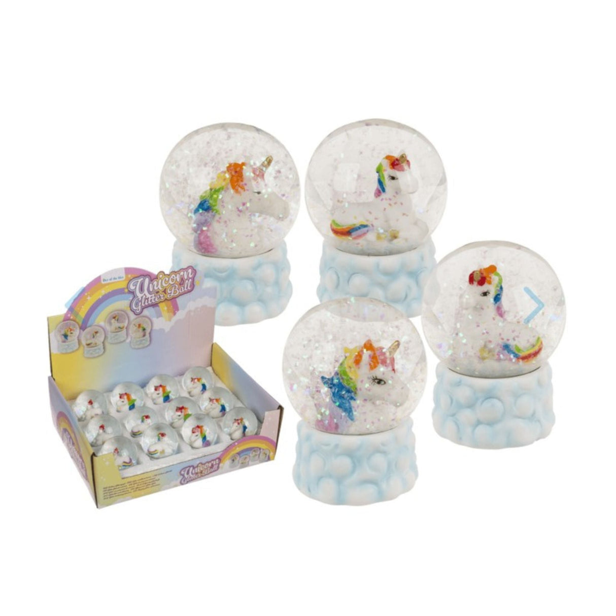 Unicorn Glitter Globe Disp - 12pcs