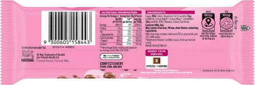 Nestle Aero Chocolate Strawberry Share Bar 24 x 60g